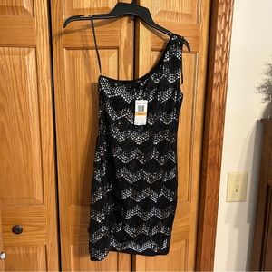 NWT One-Shoulder Sequin Dress